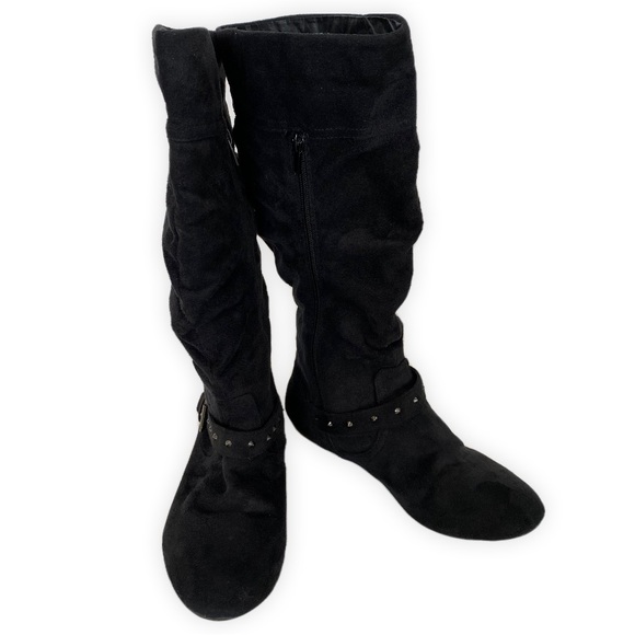 Women’s Black Mid-Calf Suede Boots Sizes 7 & 8 Available - Picture 2 of 8